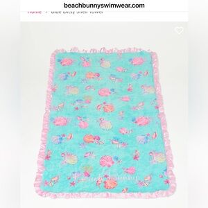 NWT Beach Bunny Shell Swim Towel - Pink satin ruffles size XL